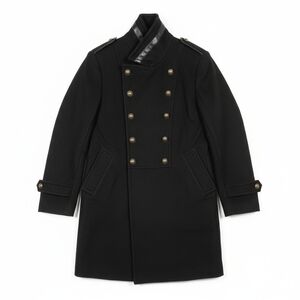 Men's Black Double-Breasted Coat
